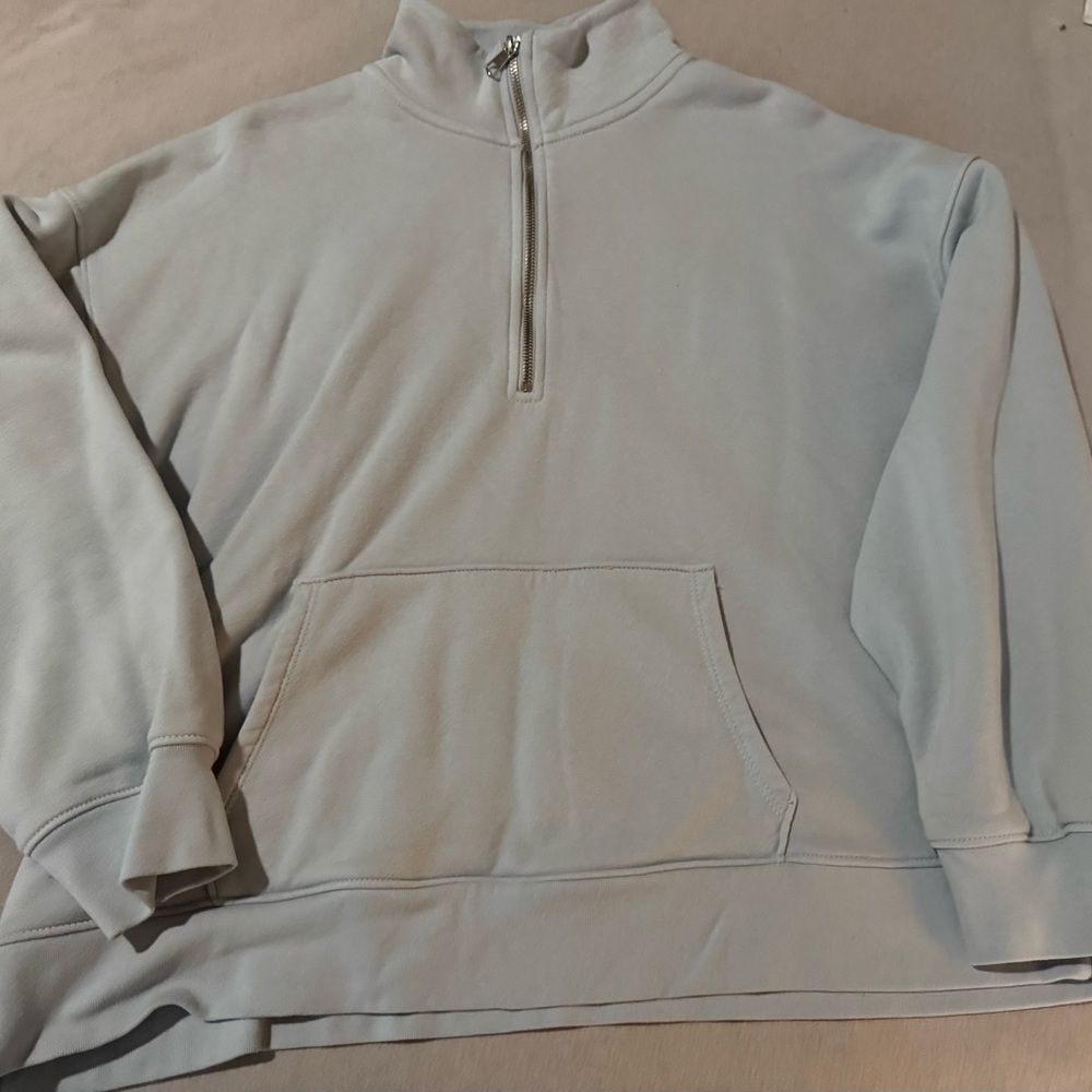 Women’s American Eagle Light Blue Half-Zip Sweatshirt Size Large